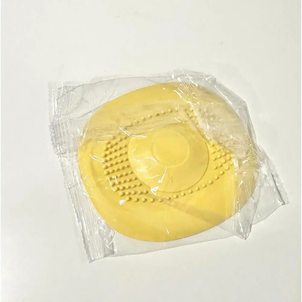 Silicone Yellow Drain Plug Stopper and Strainer - Push Button Operation